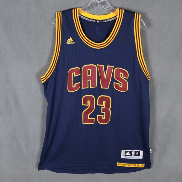 Lebron James Cleveland Cavaliers Adidas Swingman Jersey Mens XL Blue Length +2 - Picture 1 of 13